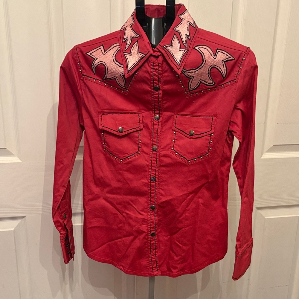 Red Western Button Down Shirt